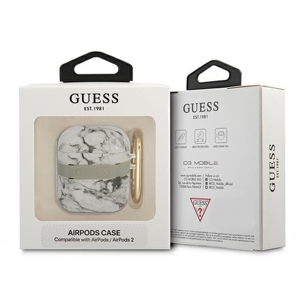 Guess Marble Strap Collection AirPods 1/2 cover, grå/grå
