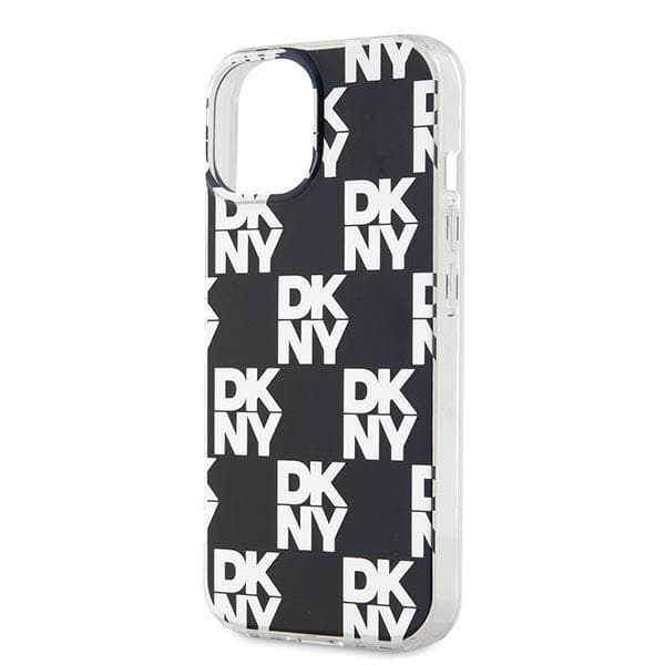 DKNY IML Ternet Mono Mønster Etui til iPhone 15, Sort