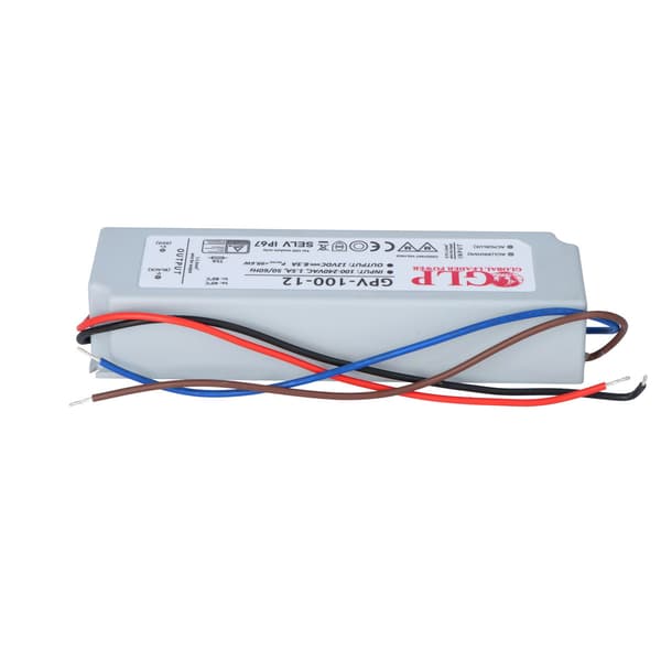 GLP LED strømforsyning 12V, 8A, 100W