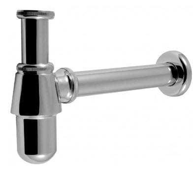 Flasksifon G 1,1/4"x32 mm med rosett, kromat justerbart avloppsrör d