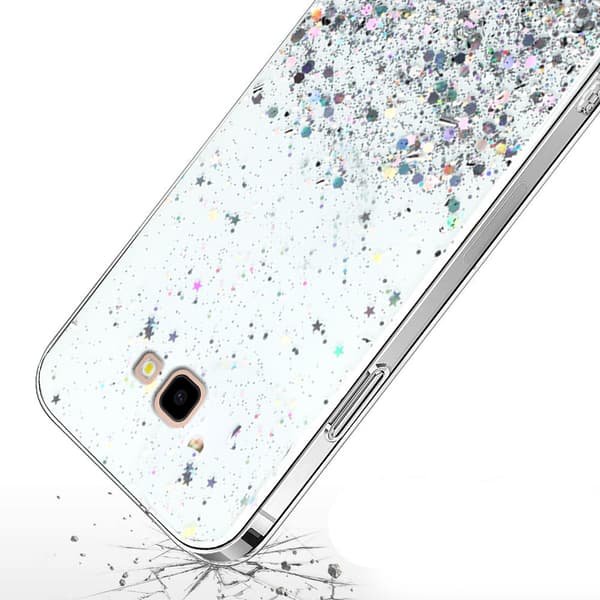 Etui til Samsung Galaxy J4 Plus, glitrende, gennemsigtig