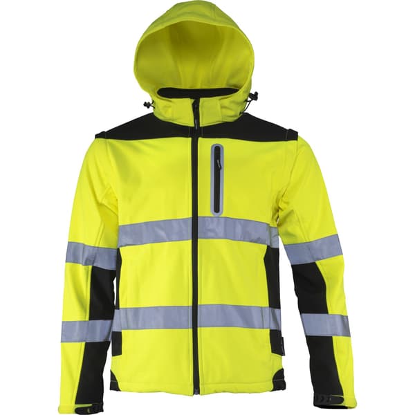 SOFTSHELL-VARNING MED AVTAGBARA HÄNDER, GUL, "S", CE, LAHTI