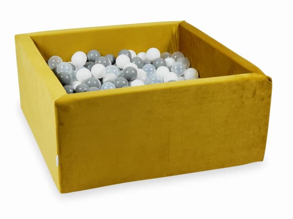 Torr bollhav 400 bitar 90x90x40 Sammet guld: vit, grå, transparent