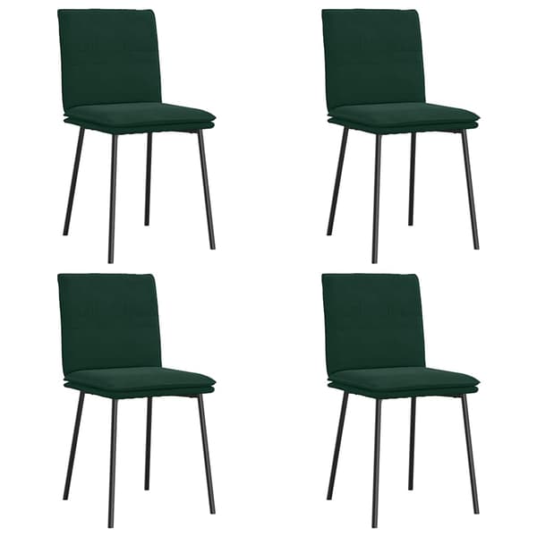 vidaXL Matstolar, set om 4, mörkgrön, klädd i sammet