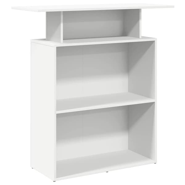 vidaXL Receptionsdisk vit 100x40x104 cm limmad trä