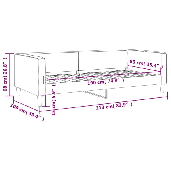 vidaXL Bäddsoffa ljusgrå 90x190 cm tygöverdrag