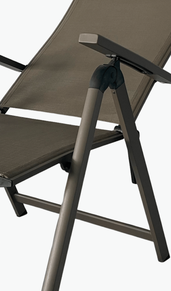 Justerbar, foldbar havestol - 7 positioner - Kaffebrun