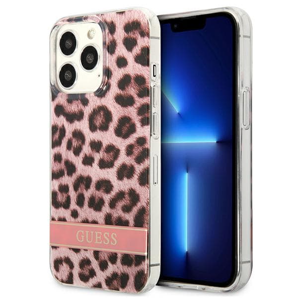 Guess Leopard-cover til iPhone 13 Pro / 13, lyserød
