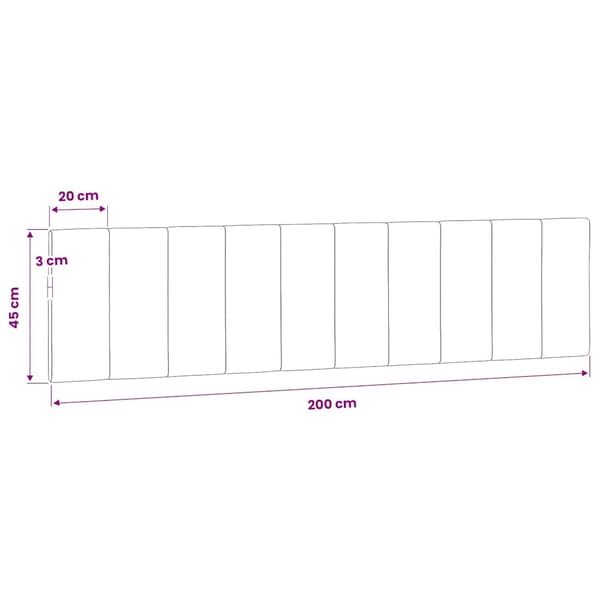 vidaXL Sängynpäädyn tyyny vaaleanharmaa 200 cm sametti