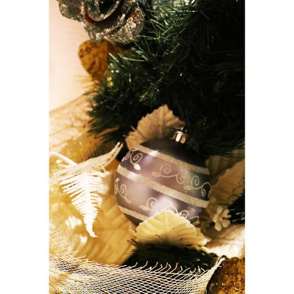 Sæt med 6 splintresistente dekorative julekugler 6 cm - tre glitter blank og tre mat - sølv