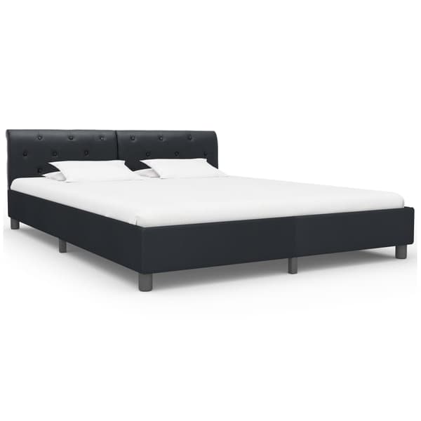 vidaXL sengestel sort kunstlæder 160 x 200 cm