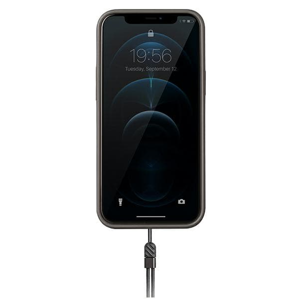 UNIQ Heldro -kotelo hihnalla iPhone 12/12 Prolle, musta