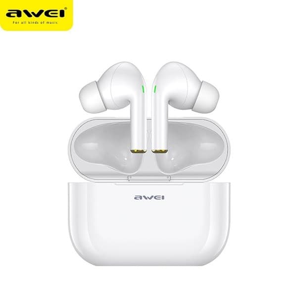 AWEI Bluetooth 5.0 T29 TWS hörlurar + dockningsstation vita
