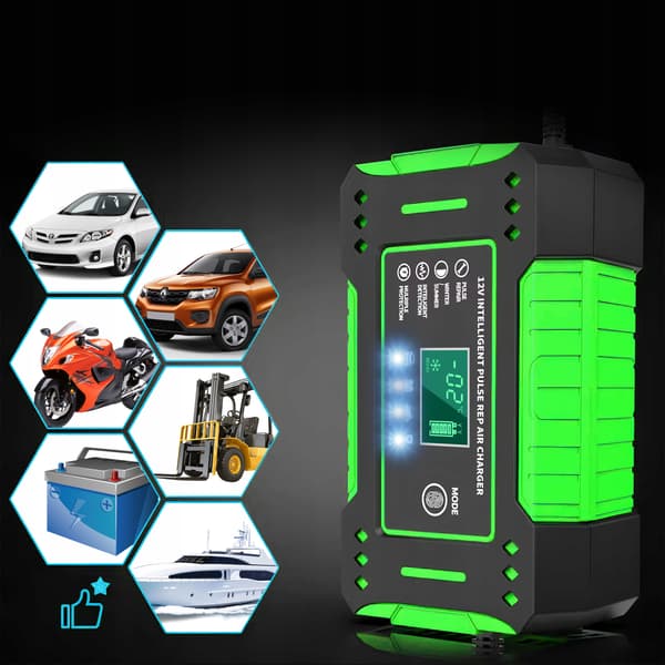 AUTOMATISK BATTERILADDARE MED 12V BATTERIREPARATORSFUNKTION