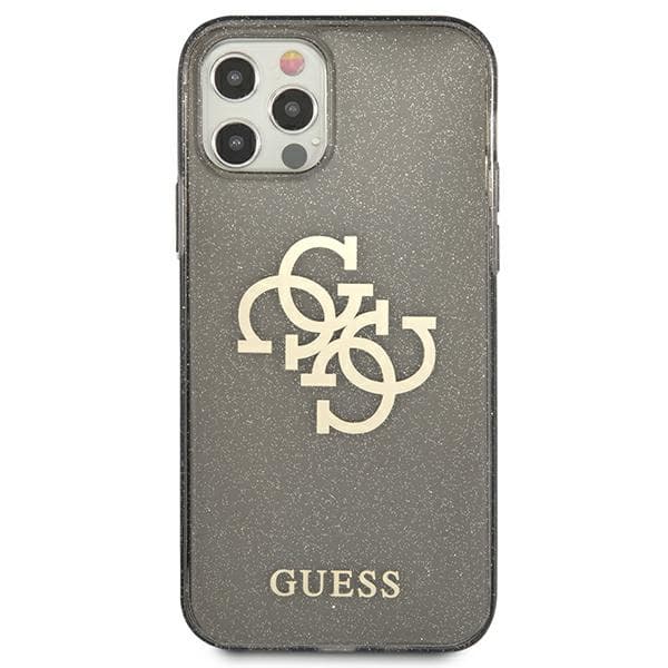 Guess 4G stort logo-cover til iPhone 12 Pro Max, sort