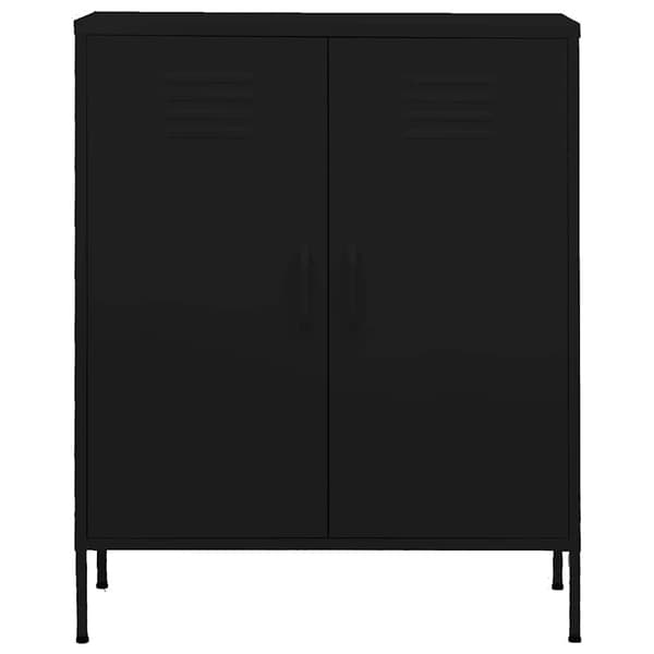 vidaXL skab, sort, 80x35x101,5 cm, stål