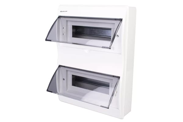 Modulär elcentral utanpåliggande 2x12 N+PE 24 ABS PC IP40 vit