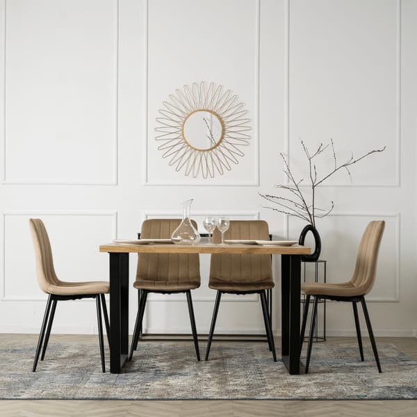 IBIS Beige sammet Modern Loftklädd Matstol