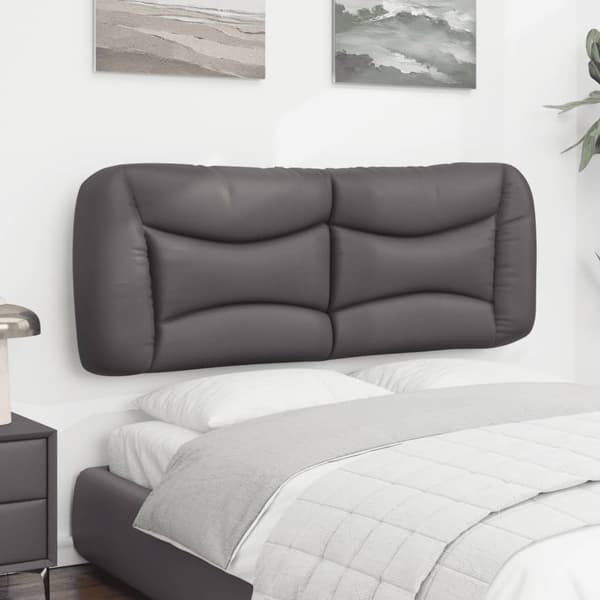 vidaXL hovedgærdehynde, grå, 140 cm, kunstlæder