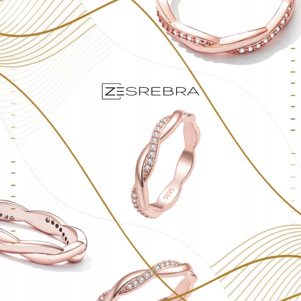 Ring S925 silver storlek 14 Roséguld