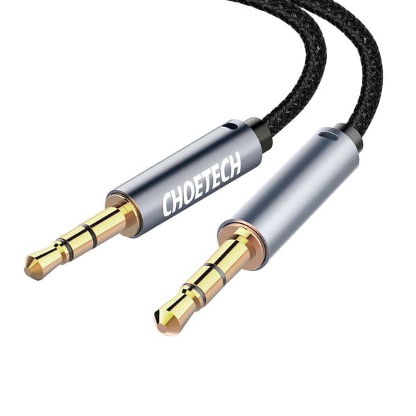 AUX lydkabel til højttaler 2x mini jack 3,5 mm han 1,2m - sort