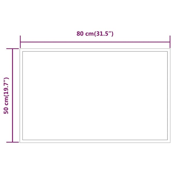 vidaXL Badrumsspegel med LED, 80x50 cm