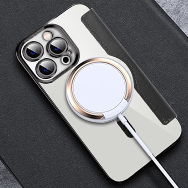 iPhone 14 Pro Flip-etui, RFID-pung MagSafe med kamerabeskyttelse, sort