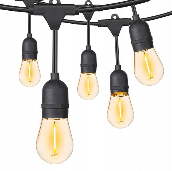 Dekorative udendørslamper, 10m kabel, 10 LED E27