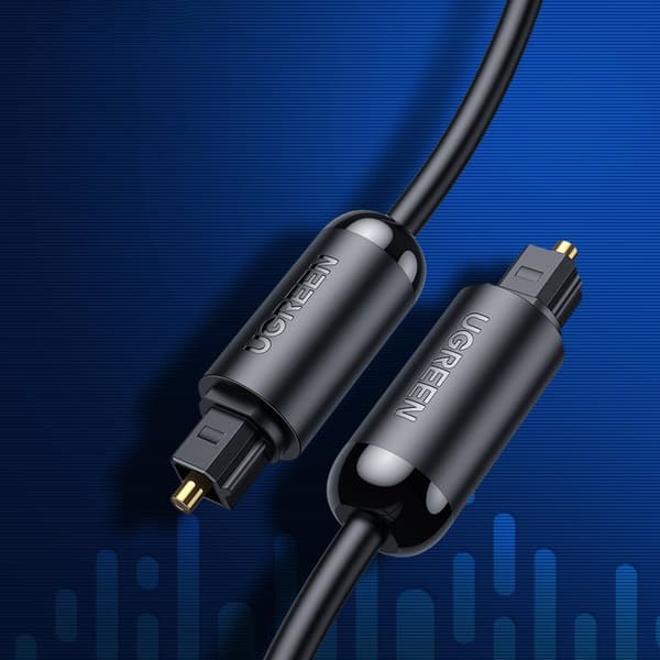 Optisk lydkabel digital fiberoptisk Toslink SPDIF 1,5m grå