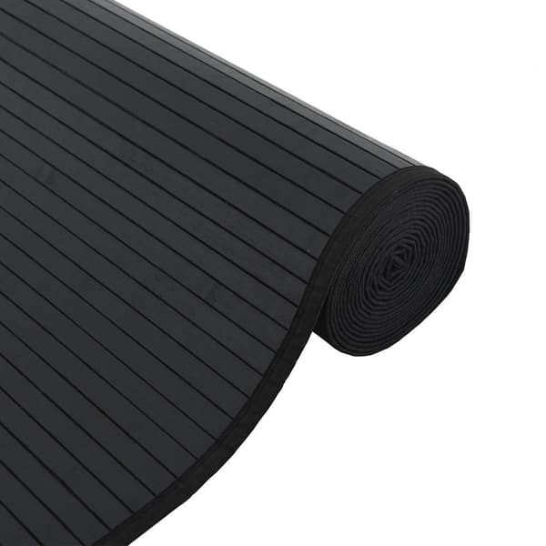 vidaXL Suorakulmainen matto, musta, 70x200 cm, bambu