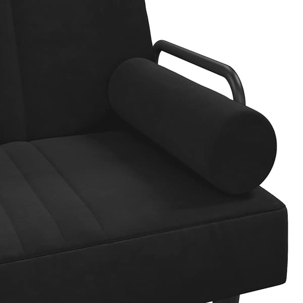 vidaXL Bäddsoffa med armstöd, svart sammet