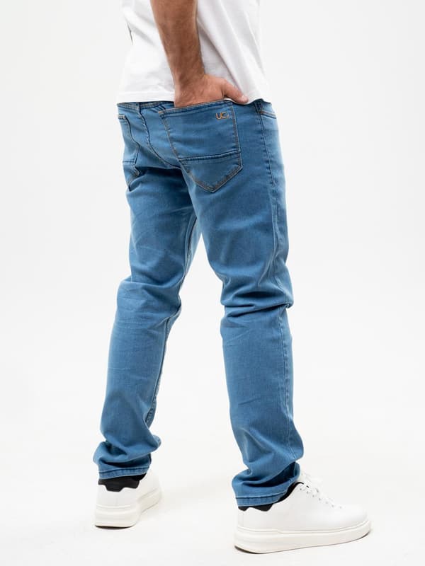 Ljusblå herrjeans UrbanCity med ficklogotyp 32