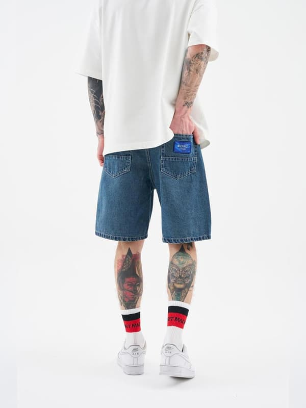 MyStars Blå Basic Mörkblå Jeansshorts för Herr 29