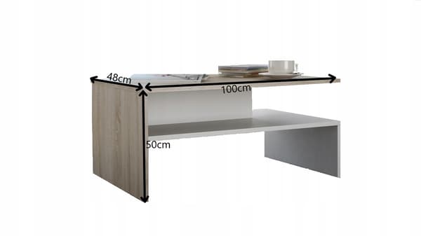 OLA SOFFBORD FÖR VARDAGSRUM SONOMA VIT 100x48x5