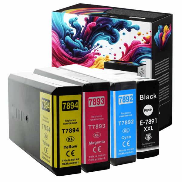 4x blækpatroner til Epson Epson WF-5110DW WorkForce Pro Sæt GP-E7895CMYK