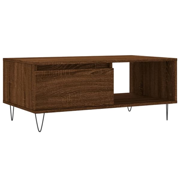 vidaXL sofabord brunt egetræ 90x50x36,5 cm
