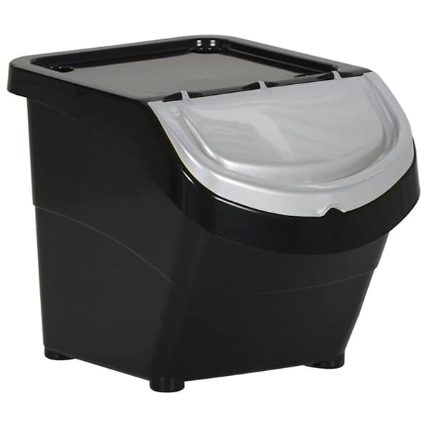 vidaXL stabelbare affaldsbeholdere, 3 stk., sort, PP, 78 l