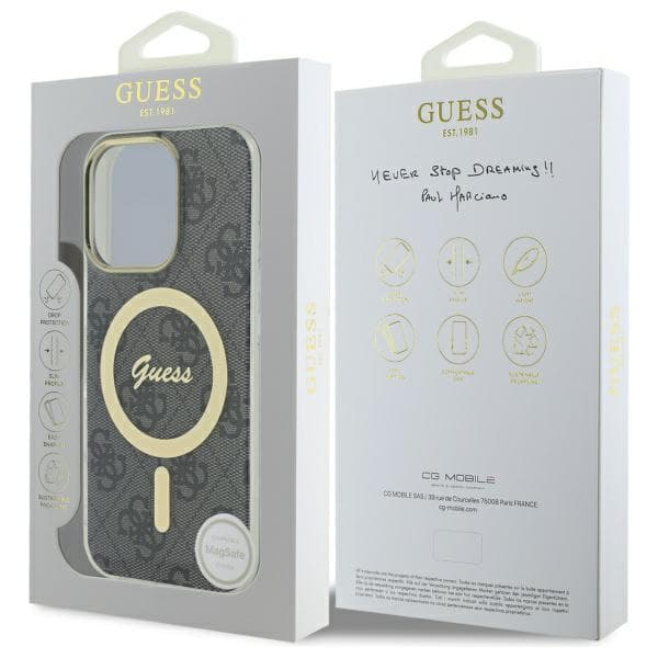 Guess IML 4G MagSafe-etui til iPhone 16 Pro, sort
