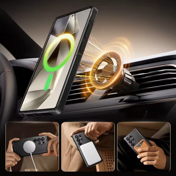 Etui til Samsung Galaxy S25 Ultra, Shell 2in1, sort + Privacy Glass