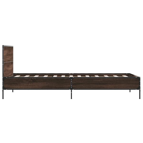 vidaXL Sängram brun ek 75x190 cm träbaserat material