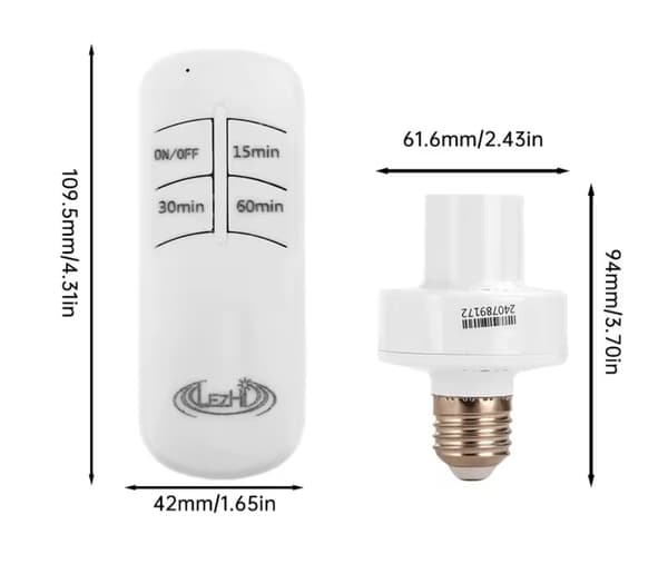 E27-lampsockel med fjärrkontroll