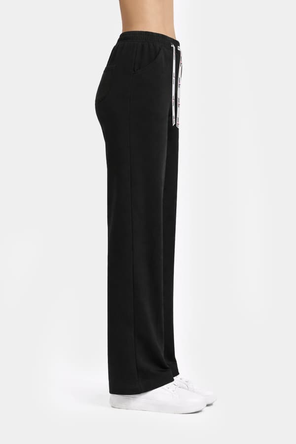 Dame Plazo bløde bukser PLAZO BLACK PANTS M