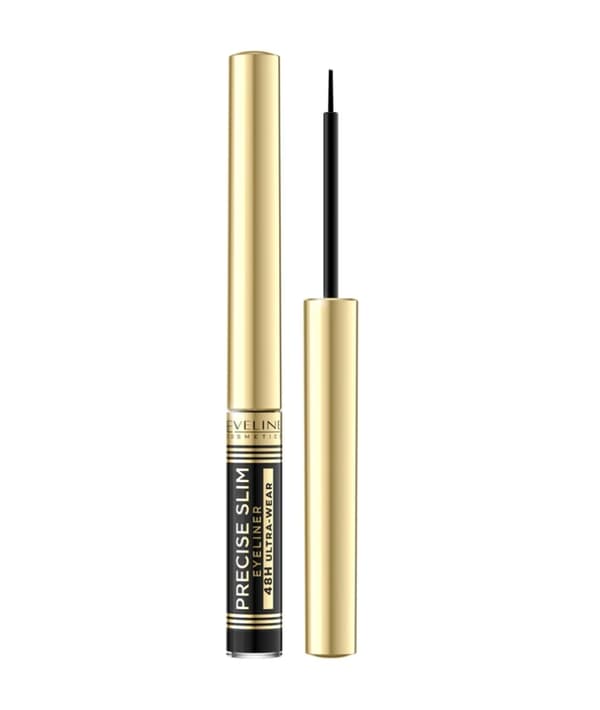 Eveline Precise Slim Eyeliner Vinyl Sort - holder i op til 48 timer