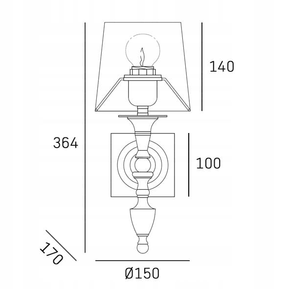 Cosmo Light Austin E14 40W Guldvit Lampskärm
