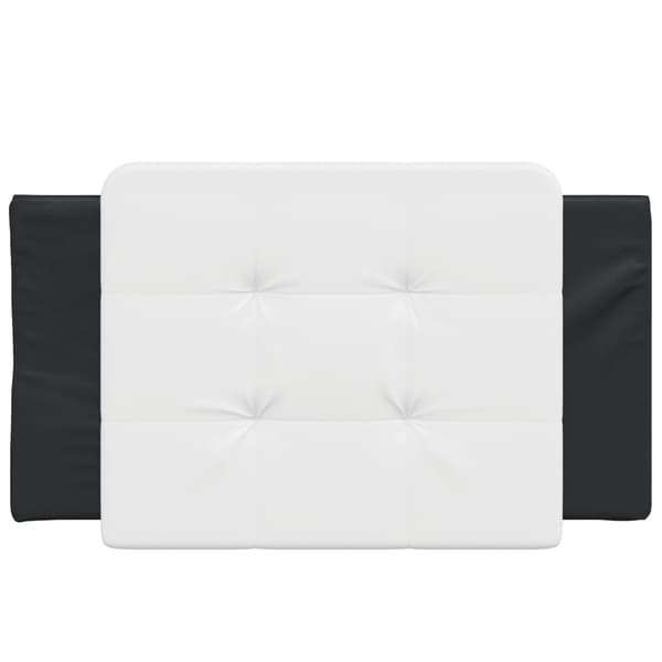 vidaXL hovedgærdehynde, sort og hvid, 90 cm, kunstlæder
