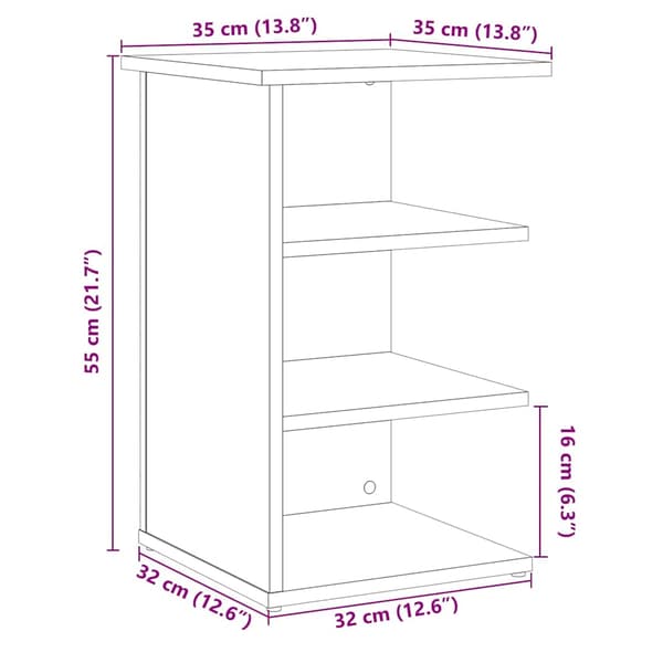 vidaXL kommode, antik træ, 35x35x55 cm, træbaseret materiale