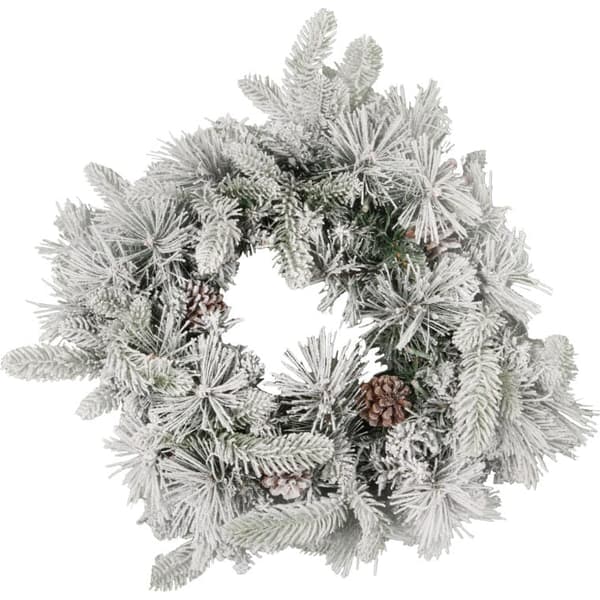 Julekrans med LED-lys og den første sne-effekt