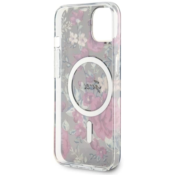 Guess Flower MagSafe-etui til iPhone 14 Plus, grøn/khaki