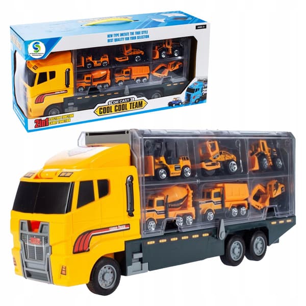 Tir Cargo trailer + 6 entreprenørkøretøjer U952