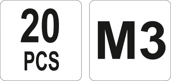 Nito mutter stål M3, 20 st YT-36470 YATO
